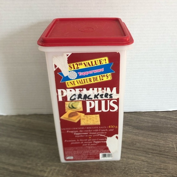 Tupperware Other - Vtg Tupperware Red and White Premium Plus Crackers Container